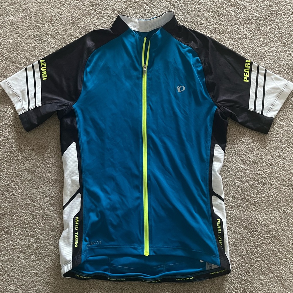 Pearl Izumi Elite cycling Jersey medium men’s biking shirt zip pockets